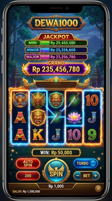 Galeri pratinjau visual dewa1000 build APK resmi terbaru
